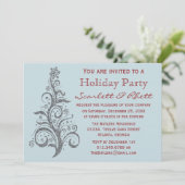 Faux Glitter kerstboomfeest Kaart (Staand voorkant)