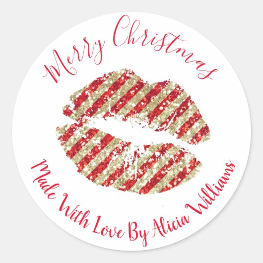 Faux Glitter-kersthomemade Handmade Spa Label (Voorkant)