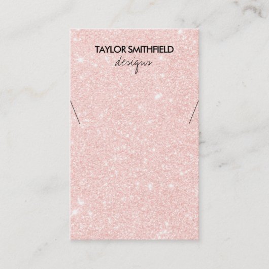 Faux Glitter Ketting Display Visitekaartje (Voorkant)