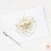faux glitter koningin bijen logo ronde sticker (Envelop)