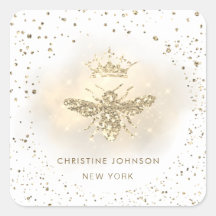 faux glitter koningin bijen logo