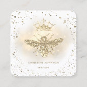 faux glitter koningin bijen logo vierkante visitekaartje (Voorkant)