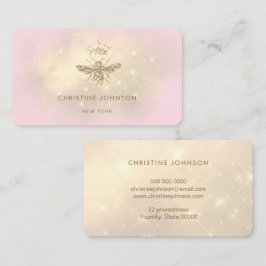 faux glitter koningin bijen roze visitekaartje