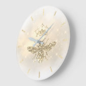 ・faux glitter koningin design grote klok (Hoek)