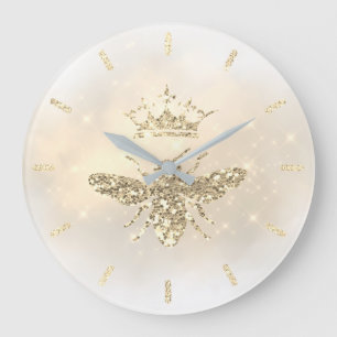 ・faux glitter koningin design grote klok