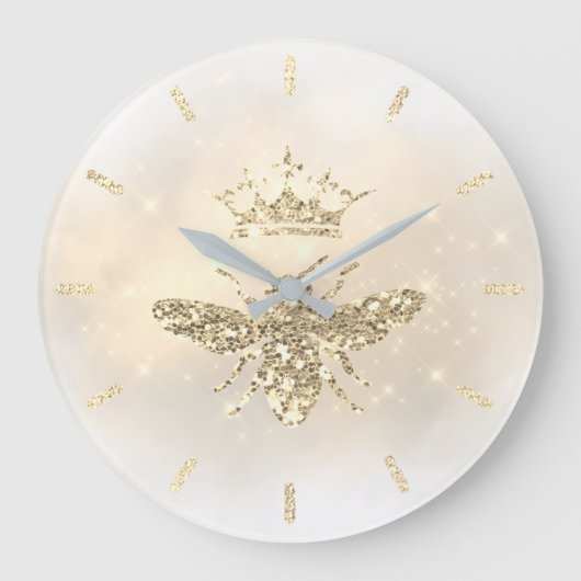 ・faux glitter koningin design grote klok (Voorkant)