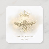 faux glitter koningin vierkante visitekaartje (Voorkant)