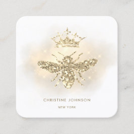 faux glitter koningin vierkante visitekaartje