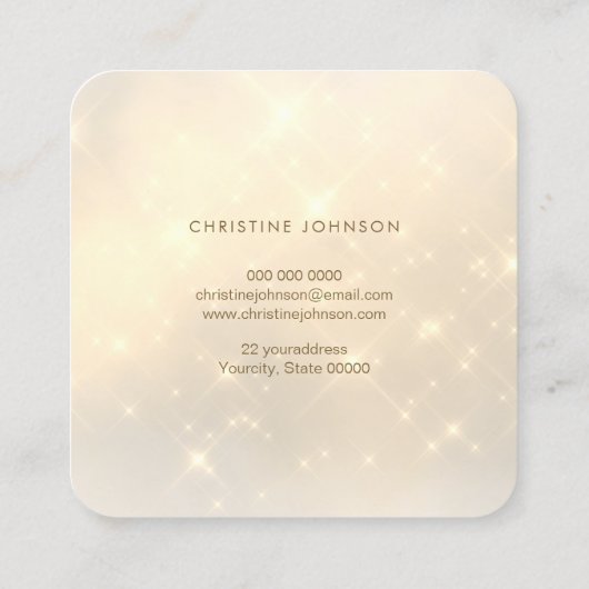 faux glitter koningin vierkante visitekaartje (Achterkant)
