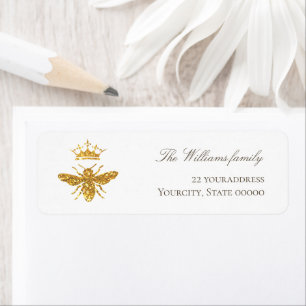 faux glitter koninginnenetiket etiket