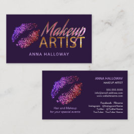 Faux Glitter Let Lips Bling Text Makeup Artist Visitekaartje