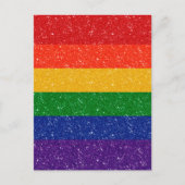 Faux Glitter LGBTQ Pride Rainbow Flag Briefkaart (Voorkant)