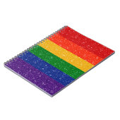Faux Glitter LGBTQ Pride Rainbow Flag Notitieboek (Linkerzijde)
