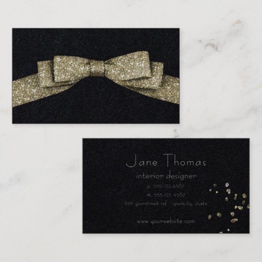 Faux glitter lint visitekaartje (Voorkant / Achterkant)