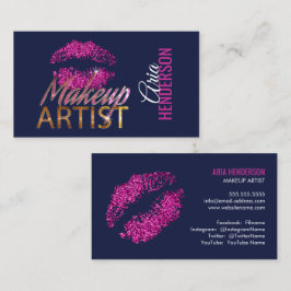 Faux Glitter Lips and Bling Makeup Artist Visitekaartje