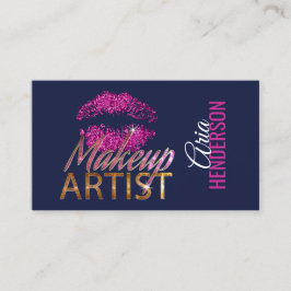 Faux Glitter Lips and Bling Makeup Artist Visitekaartje