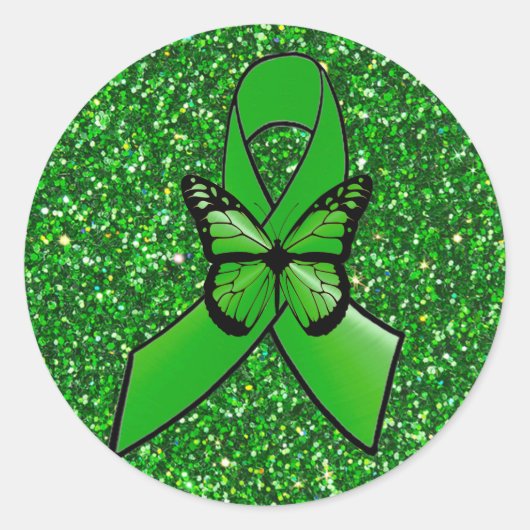 Faux Glitter LYME Lint vlinder sticker (Voorkant)