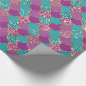 Faux glitter mermaid schalen patroon partiële omsl cadeaupapier (Hoek)