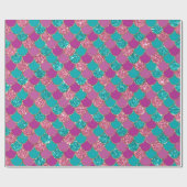 Faux glitter mermaid schalen patroon partiële omsl cadeaupapier (Vlak)