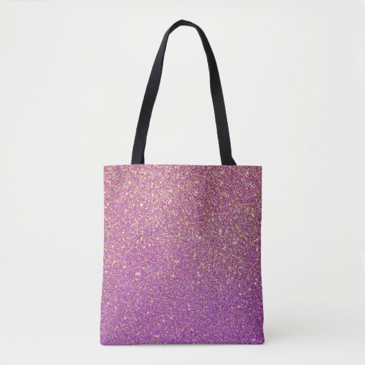 Faux Glitter Modern Roze en Paarse Canvas tas (Voorkant)