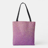 Faux Glitter Modern Roze en Paarse Canvas tas (Achterkant)