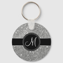 Faux Glitter Monogram Sleutelhanger