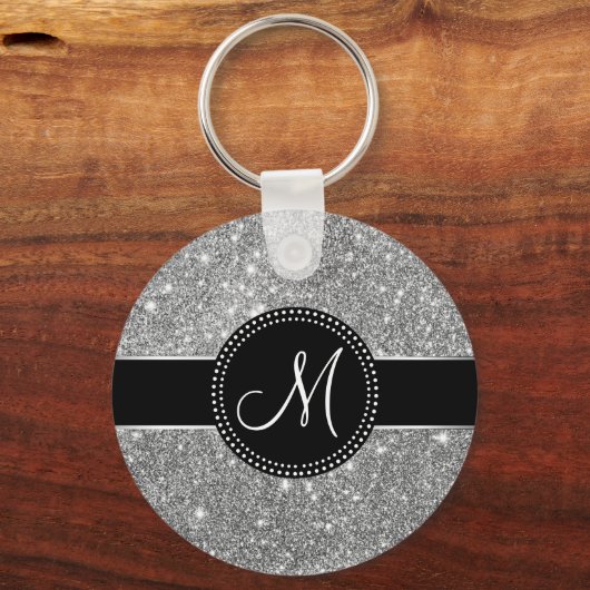 Faux Glitter Monogram Sleutelhanger (Voorkant)