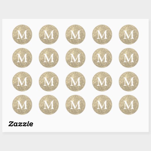 Faux Glitter Monogram Sticker (Vel)