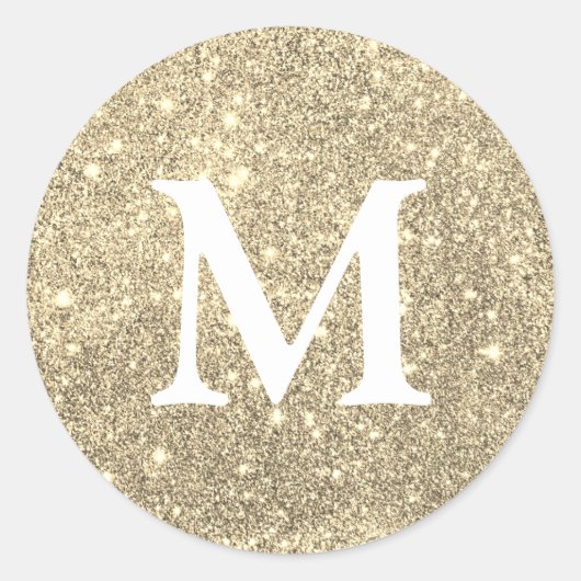 Faux Glitter Monogram Sticker (Voorkant)