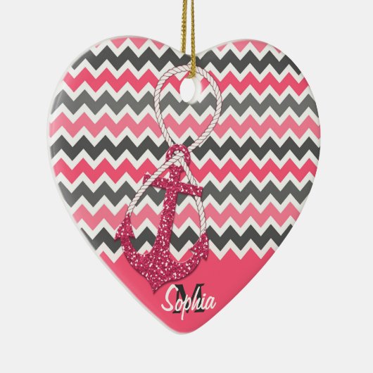 faux glitter nautical anchor infinity symbool keramisch ornament (Rechts)