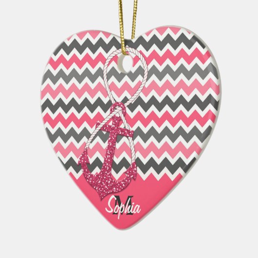 faux glitter nautical anchor infinity symbool keramisch ornament (Links)