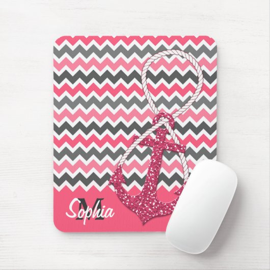 faux glitter nautical anchor infinity symbool muismat (Met muis)