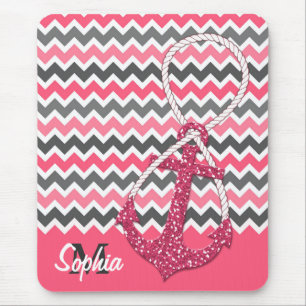 faux glitter nautical anchor infinity symbool muismat