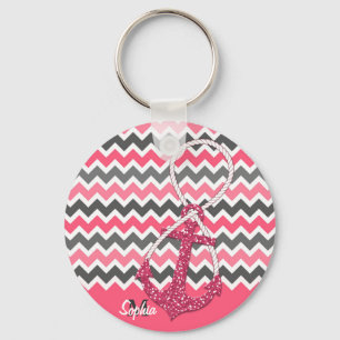 faux glitter nautical anchor infinity symbool sleutelhanger