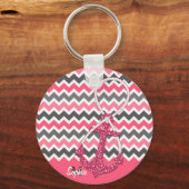 faux glitter nautical anchor infinity symbool sleutelhanger (Voorkant)