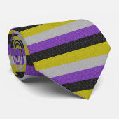 Faux Glitter Non-Binary Pride Flag Achtergrond Stropdas (Opgerold)