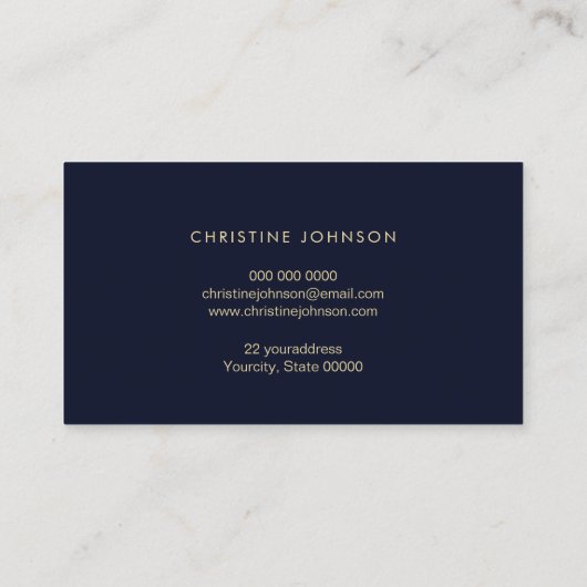 faux glitter oceaan golven gouden schelp visitekaartje (Achterkant)