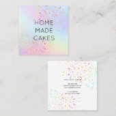FAUX glitter op pastelkleuren gradiënten taarten Vierkante Visitekaartje (Voorkant / Achterkant)