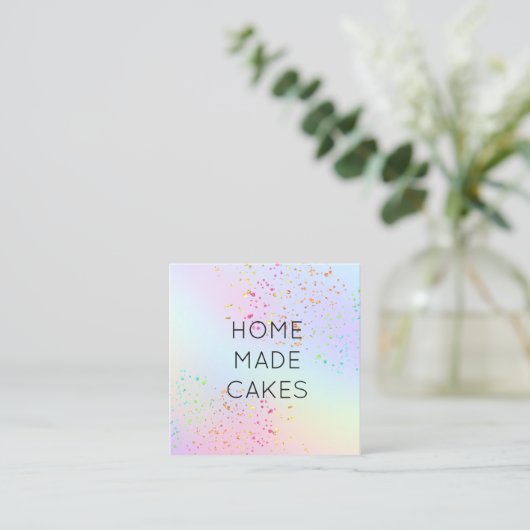 FAUX glitter op pastelkleuren gradiënten taarten Vierkante Visitekaartje (Staand voorkant)