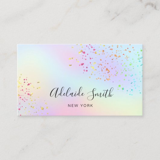 FAUX glitter op pastelkleuren Visitekaartje (Voorkant)