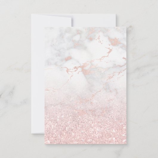 Faux glitter op roze marmer Eerste Heilige Communi Kaart (Achterkant)