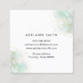 FAUX glitter op turquoise waterverf · Vierkante Visitekaartje (Achterkant)