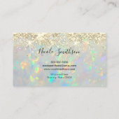 Faux glitter opaal achtergrond visitekaartje (Achterkant)