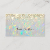 Faux glitter opaal achtergrond visitekaartje (Voorkant)