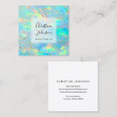 FAUX glitter opaal foto Vierkante Visitekaartje (Voorkant / Achterkant)