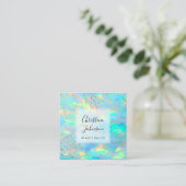 FAUX glitter opaal foto Vierkante Visitekaartje (Staand voorkant)