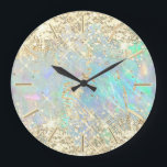 FAUX glitter opaal Grote Klok<br><div class="desc">het holografische effect is niet echt , maar alleen gesimuleerd</div>