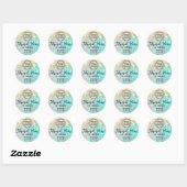 Faux glitter opaal textuur dank u ronde sticker (Vel)