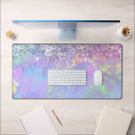 Faux glitter opaal visitekaartje bureaumat<br><div class="desc">Houd er rekening mee dat de glitter- en holografische effecten niet echt zijn, maar gewoon gesimuleerd</div>