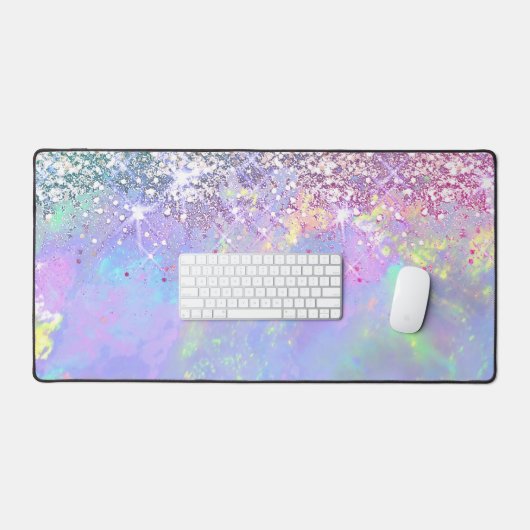 Faux glitter opaal visitekaartje bureaumat (Keyboard & Muis)